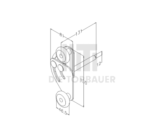 Tandemlaufrolle kurz 12 mm verzinkt