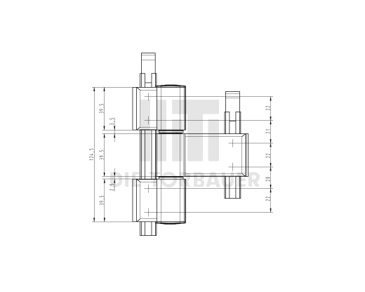 Hahnband 3-teilig E6/EV1 für Flügelverbindung
