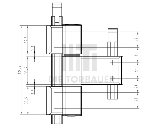 Hahnband 3-teilig E6/EV1