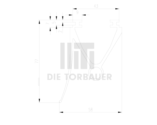 Optische Unterkontaktschiene Sektionaltor